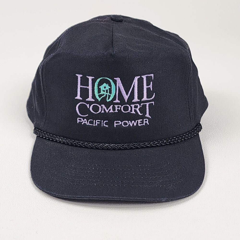 Vintage Home Comfort Pacific Power Rope Snapback Hat KC Cap Black USA